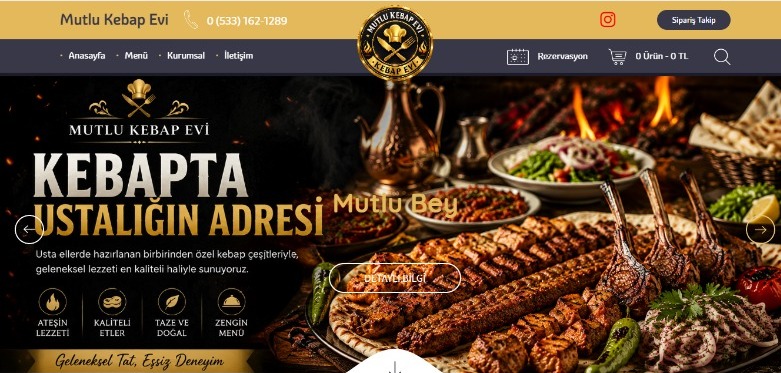 Mutlu Kebap Evi – Restoran & Online Sipariş Web Sitesi